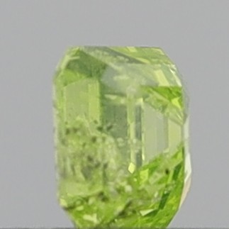 0.45 Carat Emerald Step Cut Fancy Intense Greenish Yellow I2