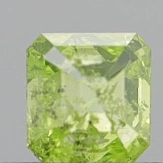 0.45 Carat Emerald Step Cut Fancy Intense Greenish Yellow I2