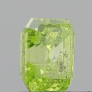 0.45 Carat Emerald Step Cut Fancy Intense Greenish Yellow I2