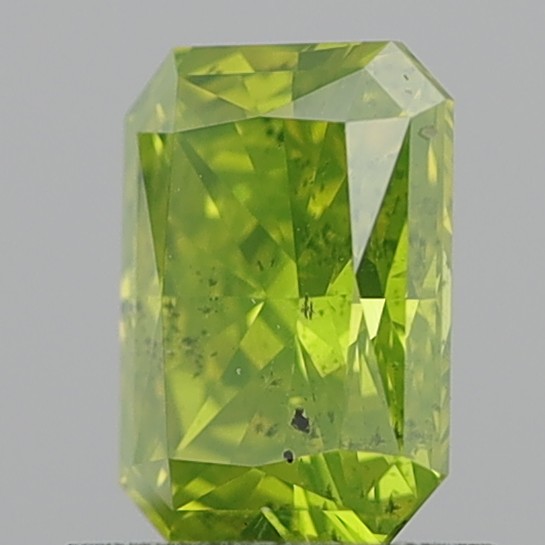 1.31 Carat Rectangular Modified Brilliant Fancy Intense Greenish Yellow SI2