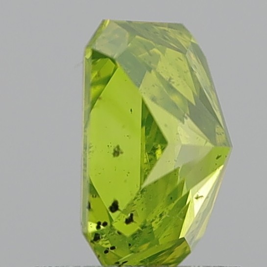 1.31 Carat Rectangular Modified Brilliant Fancy Intense Greenish Yellow SI2
