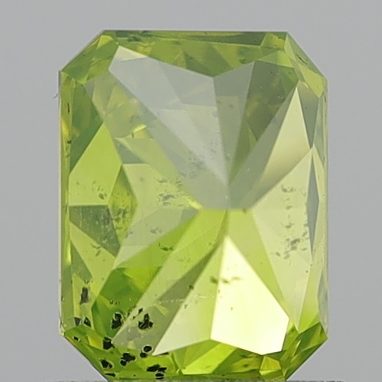 1.31 Carat Rectangular Modified Brilliant Fancy Intense Greenish Yellow SI2