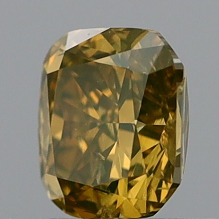 0.75 Carat Cushion Brilliant Fancy Deep Brownish Yellow I1