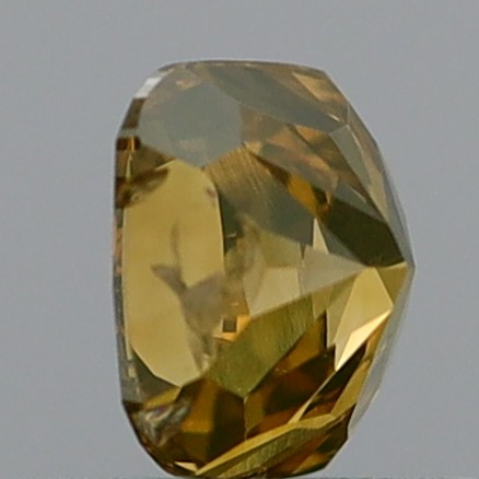 0.75 Carat Cushion Brilliant Fancy Deep Brownish Yellow I1