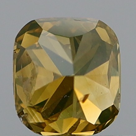 0.75 Carat Cushion Brilliant Fancy Deep Brownish Yellow I1