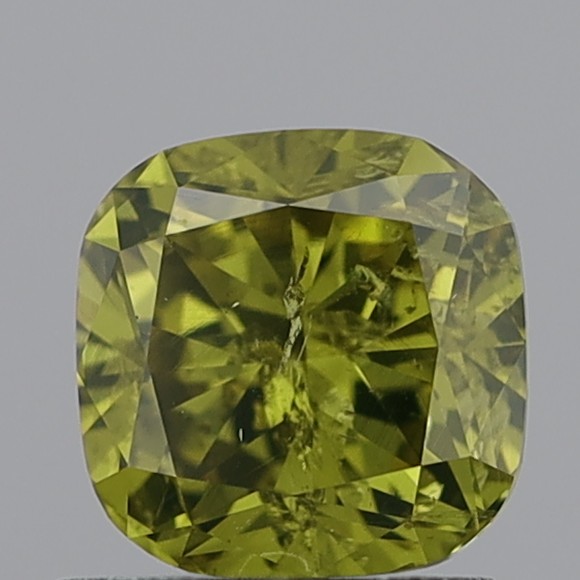 1.44 Carat Cushion Modified Brilliant Fancy Deep Yellowish Blue I1
