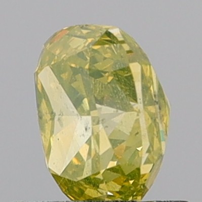 1.41 Carat Cushion Modified Brilliant Fancy Greenish Yellow I1