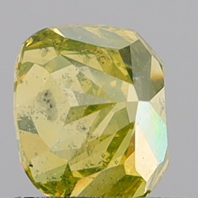 1.41 Carat Cushion Modified Brilliant Fancy Greenish Yellow I1