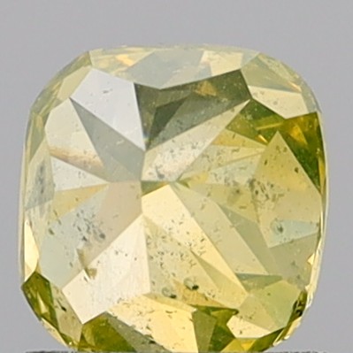 1.41 Carat Cushion Modified Brilliant Fancy Greenish Yellow I1