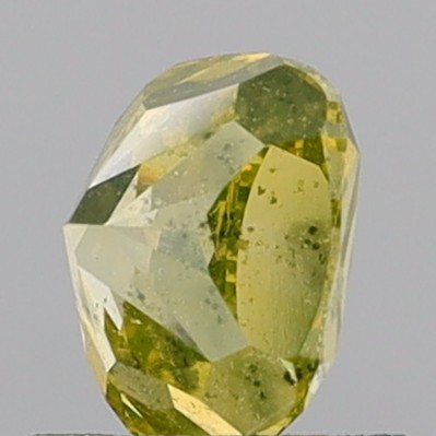1.41 Carat Cushion Modified Brilliant Fancy Greenish Yellow I1