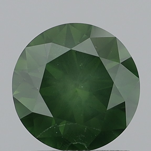 1.01 Carat Round Fancy Deep Yellowish Green SI2