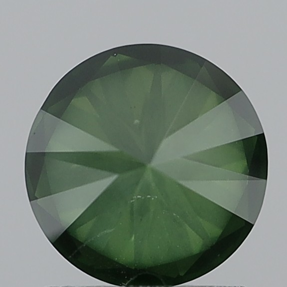 1.01 Carat Round Fancy Deep Yellowish Green SI2