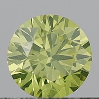 0.35 Carat Round Brilliant Fancy Intense Greenish Yellow VS1