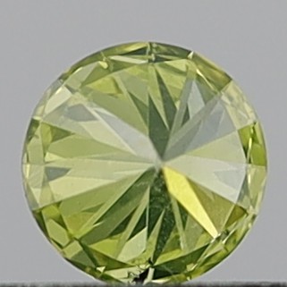 0.35 Carat Round Brilliant Fancy Intense Greenish Yellow VS1