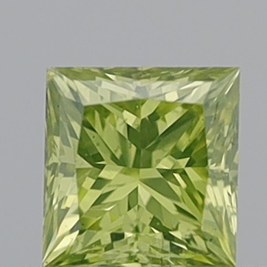 0.42 Carat Princess Fancy Greenish Yellow SI1
