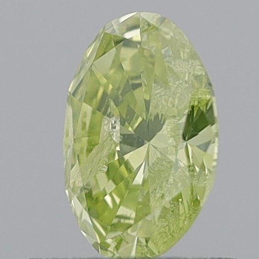 0.76 Carat Oval Brilliant Fancy Greenish Yellow I1