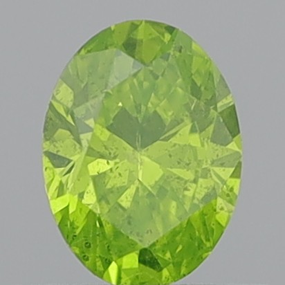 0.61 Carat Oval Brilliant Fancy Vivid Yellowish Green SI2