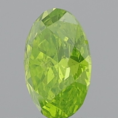 0.61 Carat Oval Brilliant Fancy Vivid Yellowish Green SI2