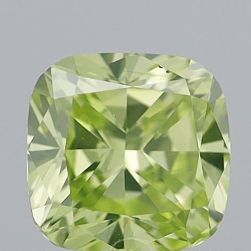 1.20 Carat Cushion Brilliant Fancy Intense Greenish Yellow VVS1