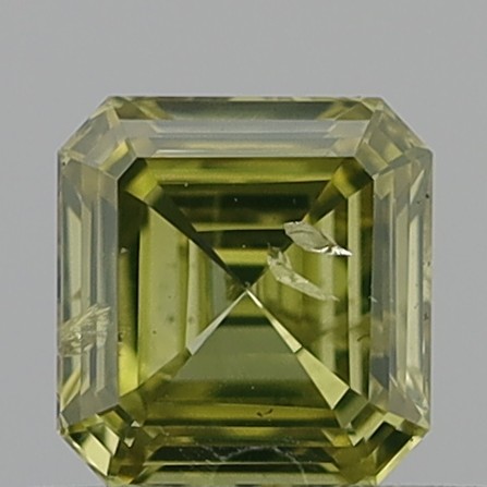 0.59 Carat Emerald Square Fancy Brownish Yellow SI2