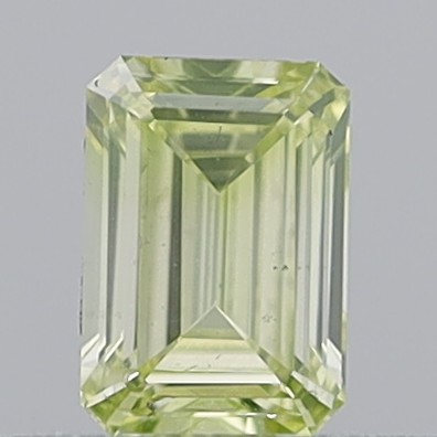 0.35 Carat Emerald Step Cut Fancy Light Greenish Yellow VS1