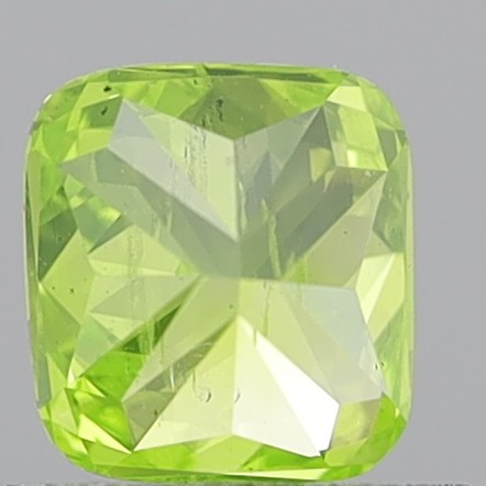 0.68 Carat Cushion Modified Brilliant Fancy Vivid Yellowish Green SI1