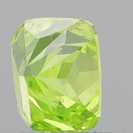 0.68 Carat Cushion Modified Brilliant Fancy Vivid Yellowish Green SI1
