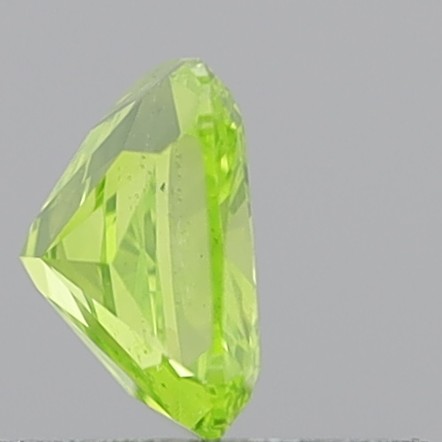 0.68 Carat Cushion Modified Brilliant Fancy Vivid Yellowish Green SI1
