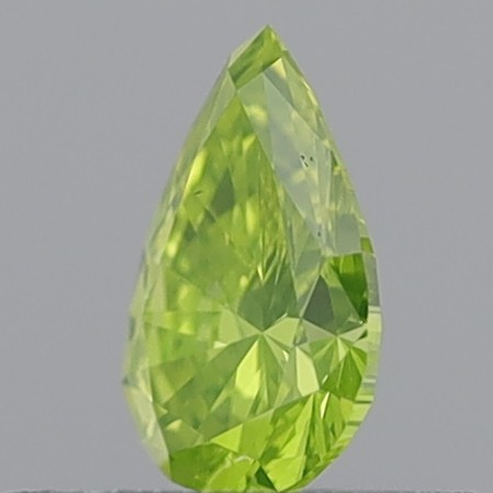 0.37 Carat Pear Brilliant Fancy Intense Greenish Yellow VS2