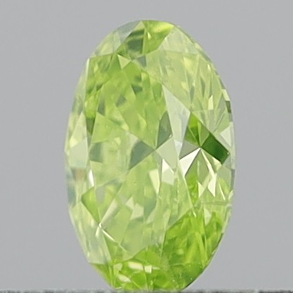 0.29 Carat Oval Brilliant Natural Fancy Intense Greenish Yellow SI1
