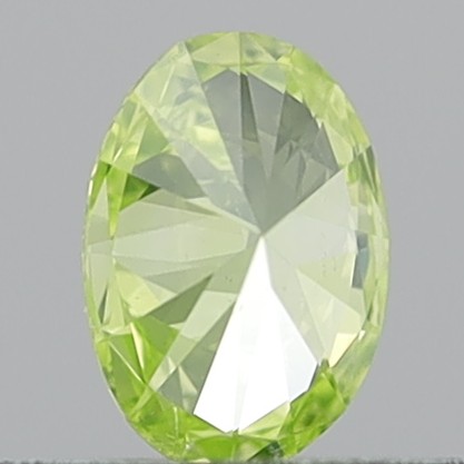 0.29 Carat Oval Brilliant Natural Fancy Intense Greenish Yellow SI1