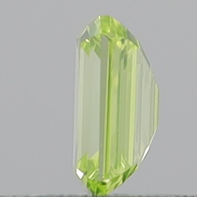 0.34 Carat Emerald Step Cut Natural Fancy Intense Greenish Yellow VS2
