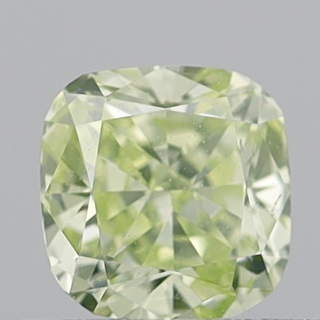 0.67 Carat Cushion Modified Brilliant Natural Fancy Greenish Yellow VS1