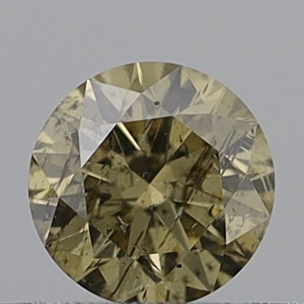 0.45 Carat Round Brilliant Natural Fancy Deep Orangish Brown I2