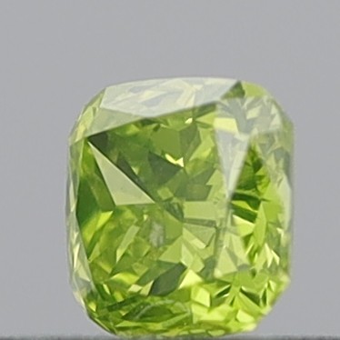0.37 Carat Cushion Modified Brilliant Natural Fancy Vivid Greenish Yellow SI2