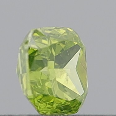 0.37 Carat Cushion Modified Brilliant Natural Fancy Vivid Greenish Yellow SI2