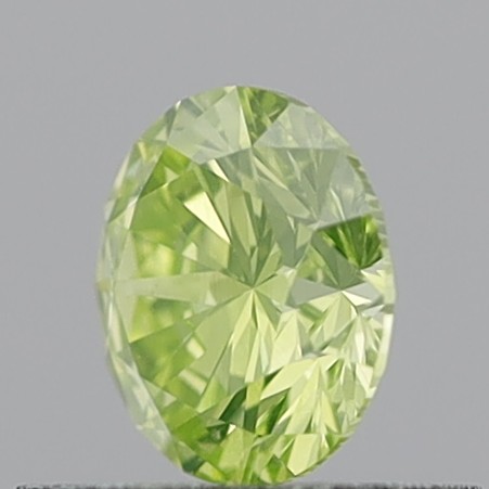 0.54 Carat Round Brilliant Natural Fancy Intense Greenish Yellow VS1