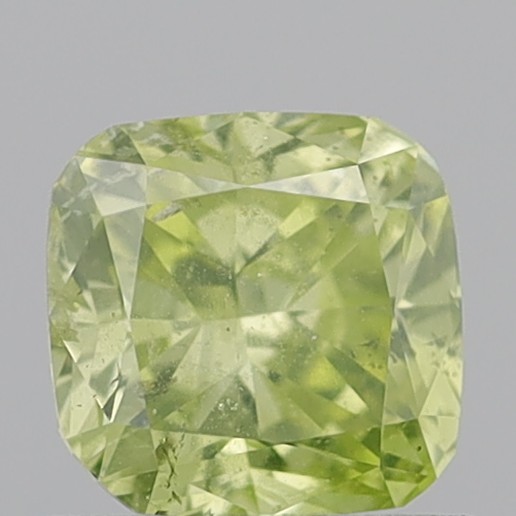 1.10 Carat Cushion Modified Brilliant Natural Fancy Greenish Yellow I1