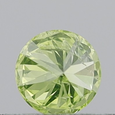 0.24 Carat Round Brilliant Natural Fancy Intense Greenish Yellow I1