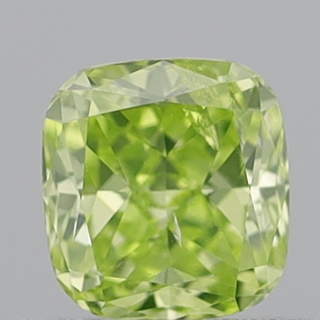 0.61 Carat Cushion Modified Brilliant Natural Fancy Greenish Yellow SI2