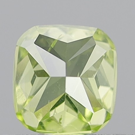 0.61 Carat Cushion Modified Brilliant Natural Fancy Greenish Yellow SI2